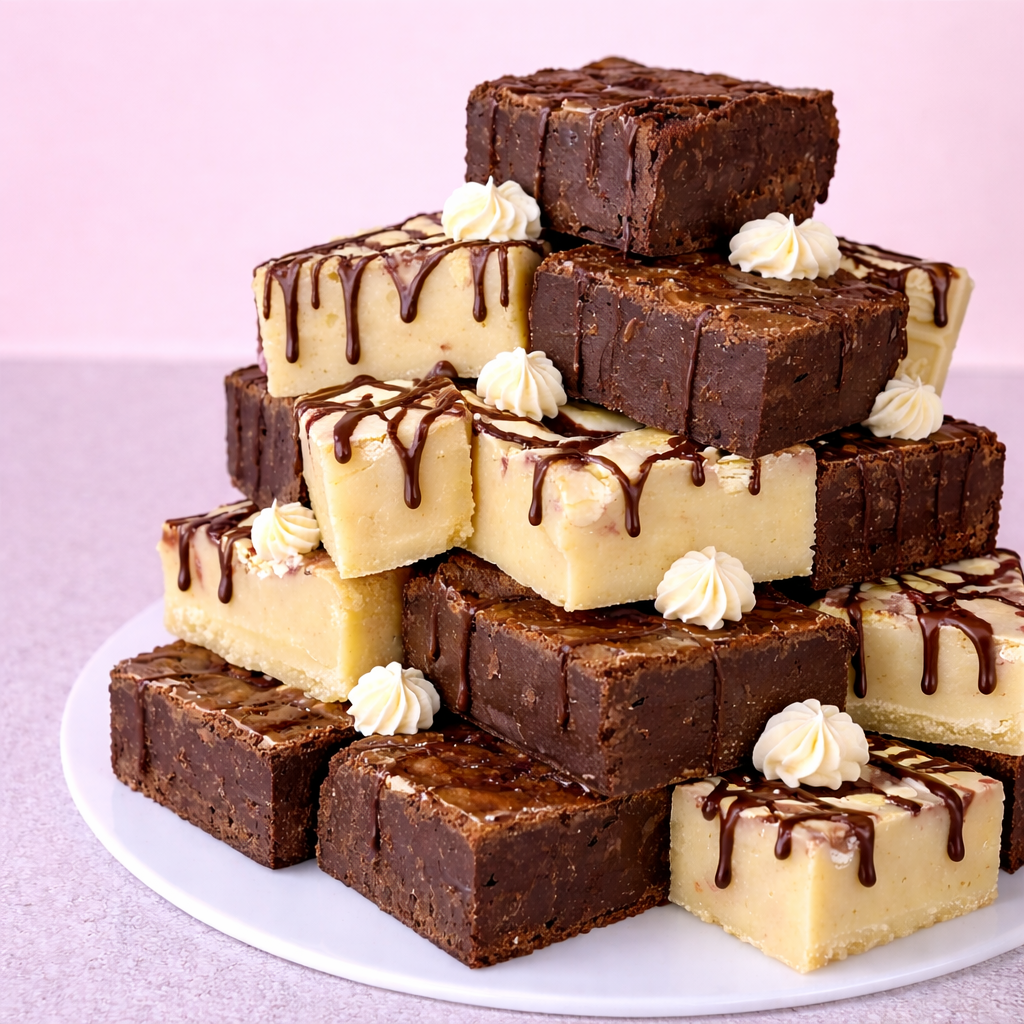 Mixed box of 4 brownie and blondies box.